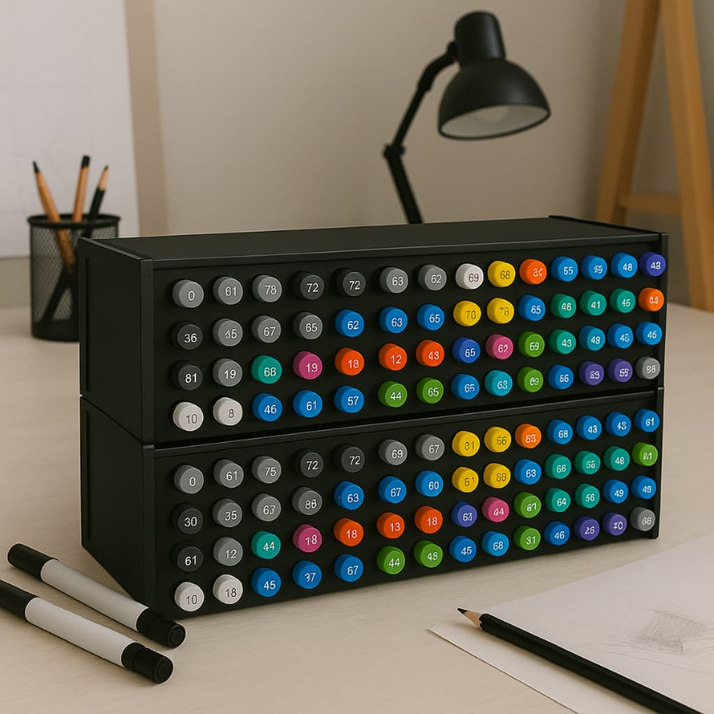 Kit Nicho Porta Caneta Touch Estojo Organizador 96 Espaços Bob