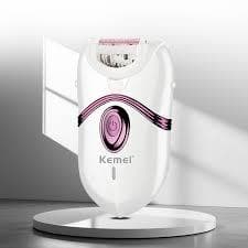 Depilador Elétrico Feminino Kemei KM-395 Recarregável USB Sem Dor Removedor de Pelos Portátil