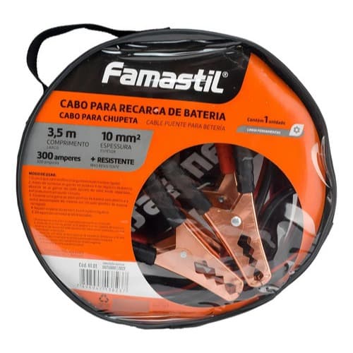 Cabo De Carga Para Bateria Chupeta 3,5m 10mm 300A - Famastil