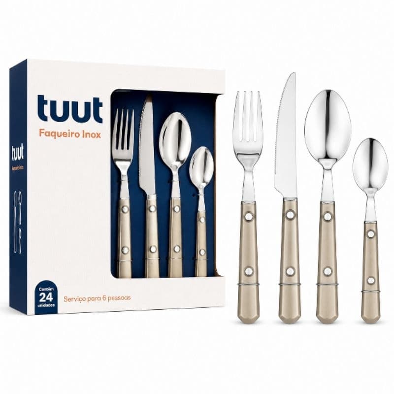 Faqueiro Inox Tuut 24 pcs Linha Grécia.