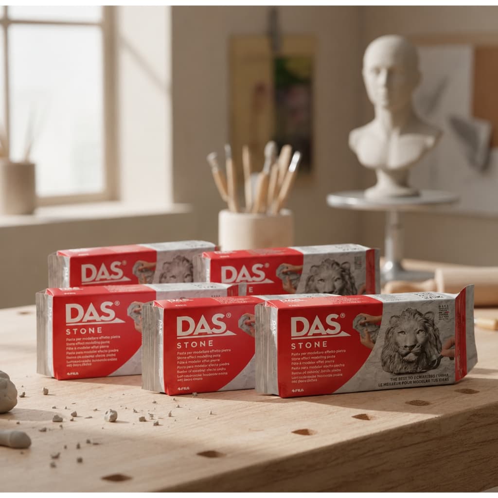 Kit 5X Massa Modelar Cerâmica Fria DAS stone Escultura 1kg