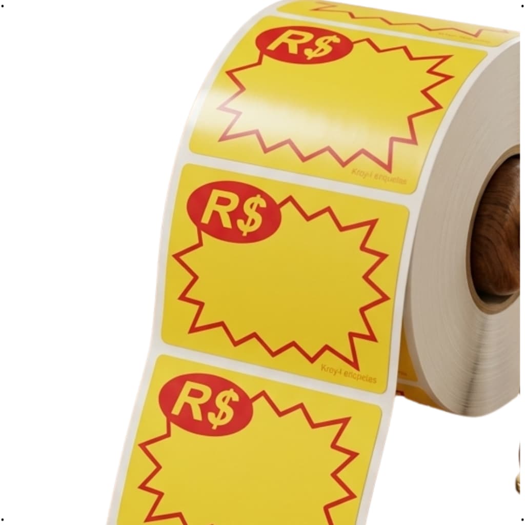 MIL ETIQUETA ADESIVA OFERTA PARA PREÇO R 60X40mm AMARELA PROMOÇÃO - ENVIO IMEDIATO - 6X4cm