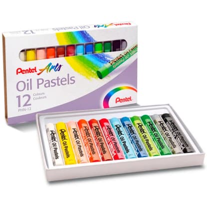 Giz Pastel Óleo 12 Cores Pentel