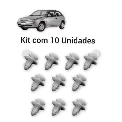 Kit 10 Grampo Revestimento Forração Porta  VW Gol Saveiro Voyage Parati Santana Grampo Porta