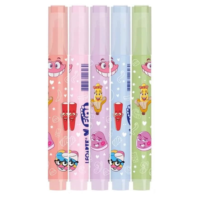 Marca Texto Estampado Fini com Cheirinho Kit 5 Unidades