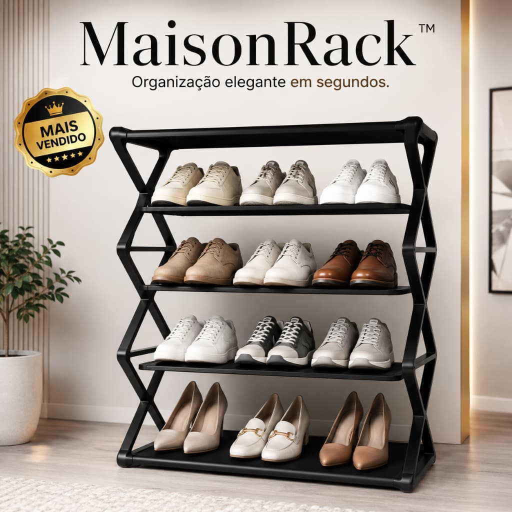 Sapateira Organizador Multiuso 4 Andares Capacidade 8 Pares Closet Pratico