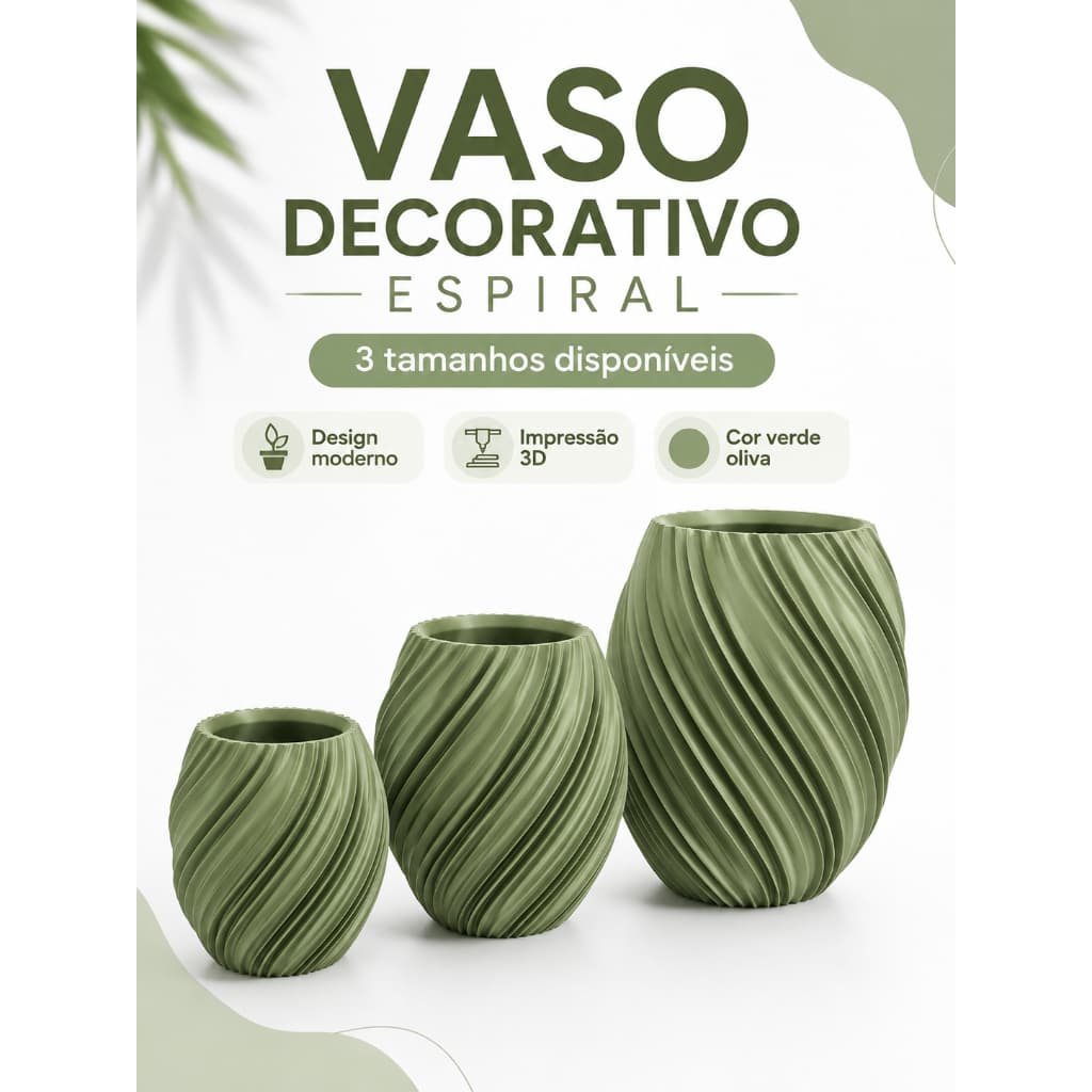 Vaso Decorativo Espiral Moderno Para Mesa Sala Quarto Escritório