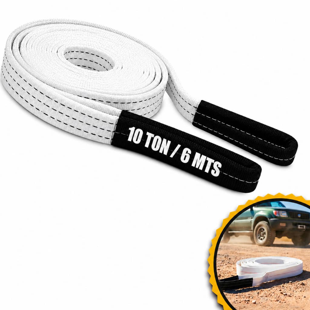 Cinta de Reboque 10 Toneladas 6 Metros Off Road 4x4 Olhal Reforçado Costura Reforçada Pra Rebocar  Brava Adventure