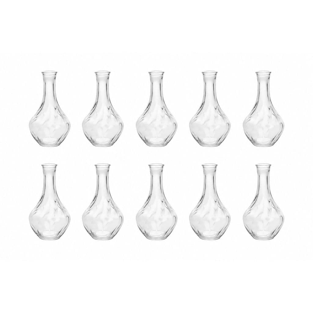 Kit 10 Vasos Decorativo 17 Cm Vidro Flores Solitário Europeu Wolf