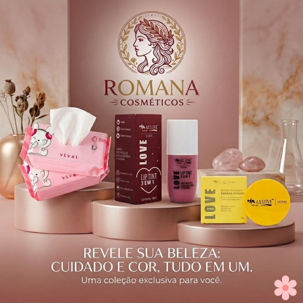 Kit Maquiagem Completa Lip Tint + Pó Banana + Lenço Removedor-lip tint, pó banana, maquiagem feminina,maquiagem barata