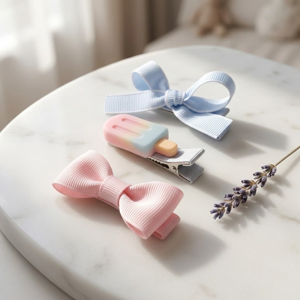 Trio Clips Picolé Infantil Acessório Bebê Delicado Macio Confortável Com Borracha Antideslizante