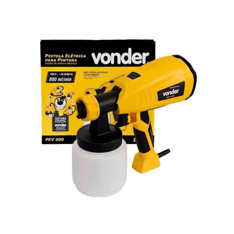 Pistola De Pintura Elétrica Pev400 800ml Amarelo Vonder