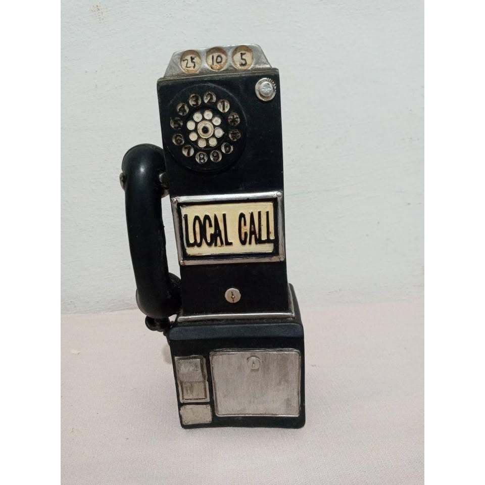 Cofrinho telefone retrô, telefone americano antigo