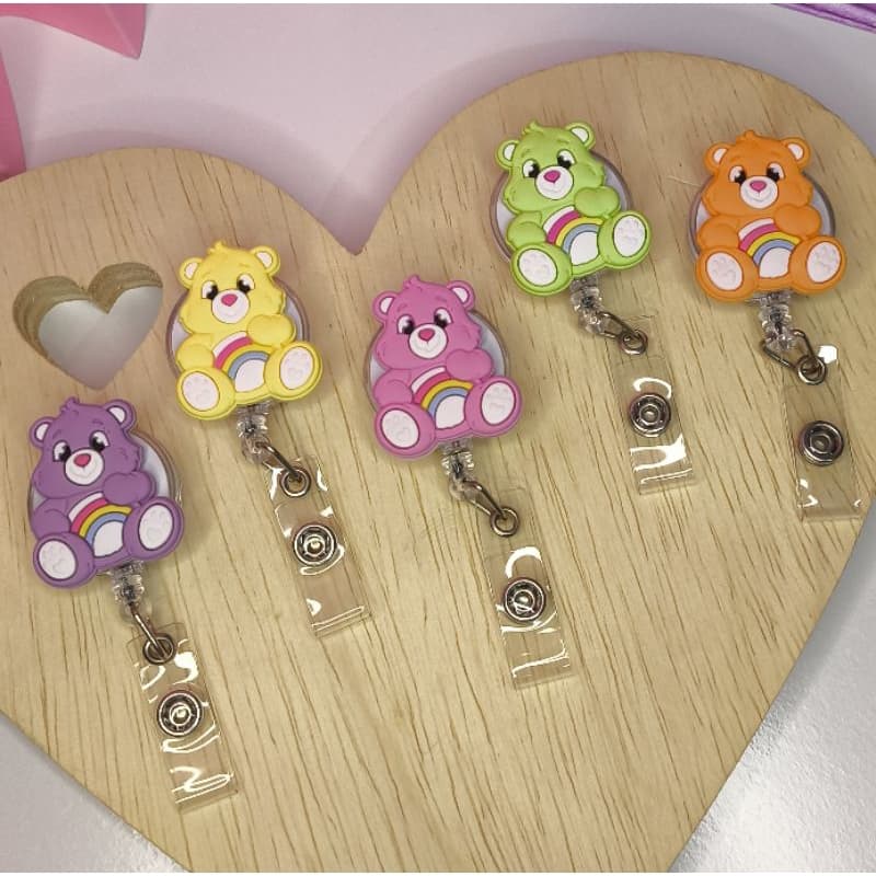 Porta Crachá Retrátil Personalizado Ursinhos carinhosos | Roller Clip | super fofo