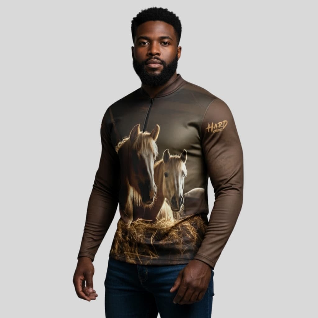 Camisa Unissex Manga Longa Agro Haras Club Com Proteção Solar Uv50 Leve E Confortável