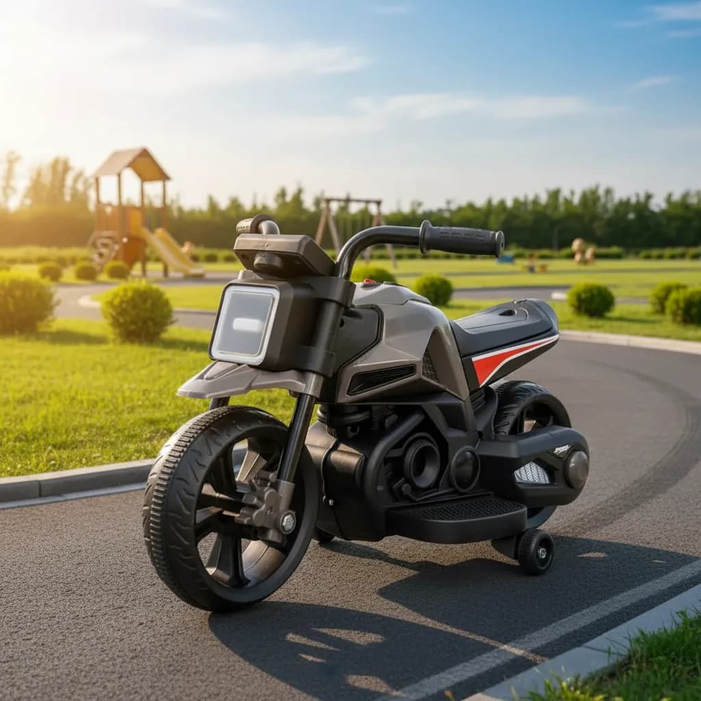 Moto Elétrica Infantil Dark Rider Preta Bateria Recarregável Criança Passeio Diversão