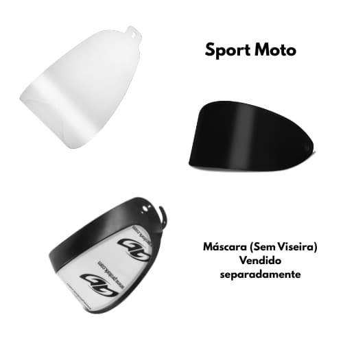 Viseira Cristal e Máscara (Sem Viseira) Para Capacete Pro Tork Sport Moto Produto Original