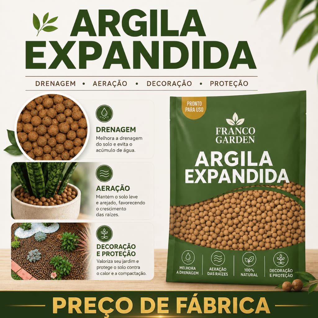 Argila Expandida Litros Pedras Para jardinagem Argila Terra forte