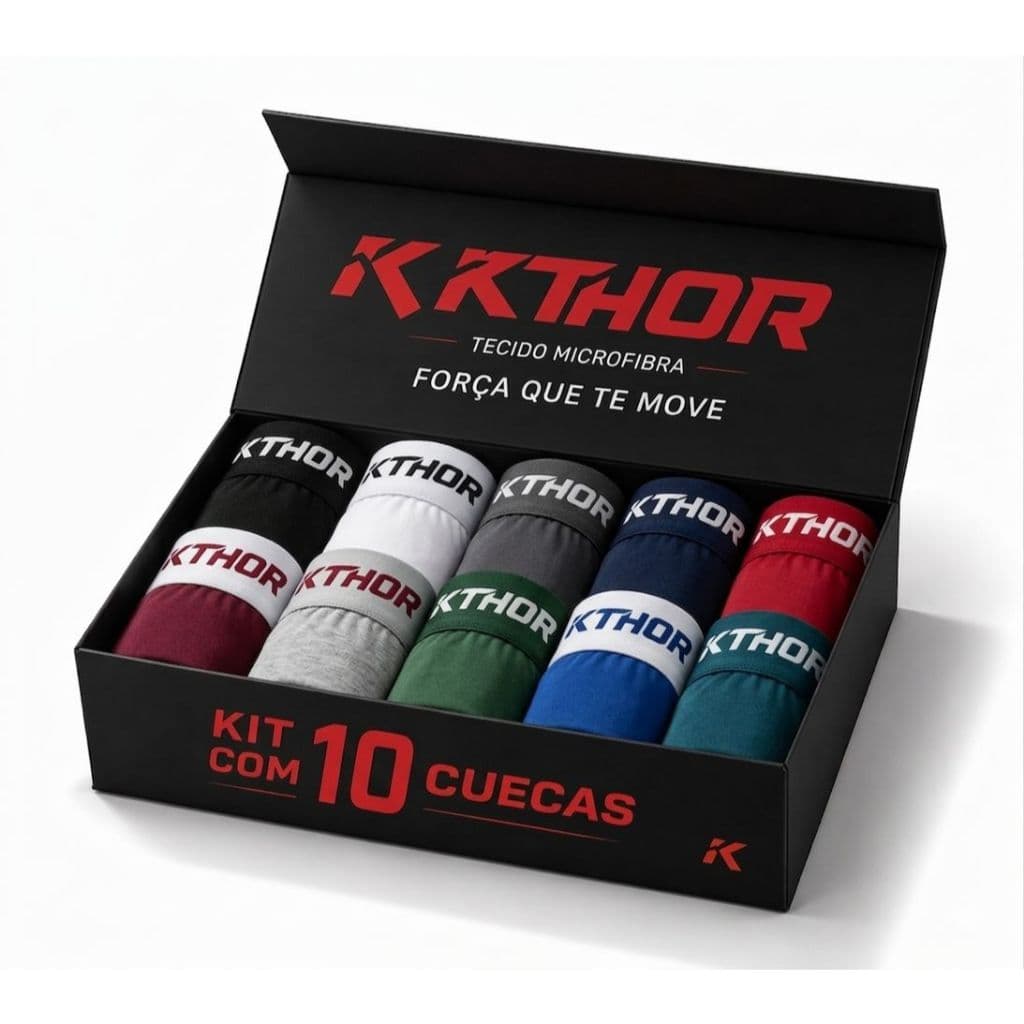 Kit 10 Cuecas Boxer Microfibra Forro de Aldodão