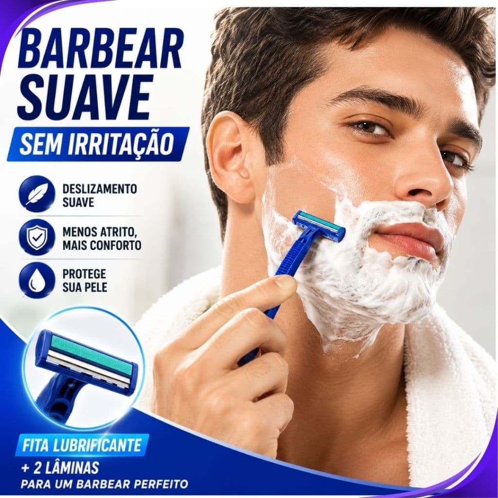 KIT60 ou 30 Un Barbeador Prestobarba Aparelho de Barbear 2 Lâminas Com Fita Lubrificante Descartável