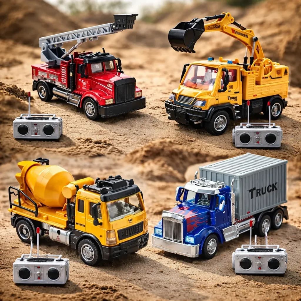 Caminhão Truck /Bitorneira /Escavadeira/Bombeiro Controle Remoto Coleção Carrinhos Controle Remoto