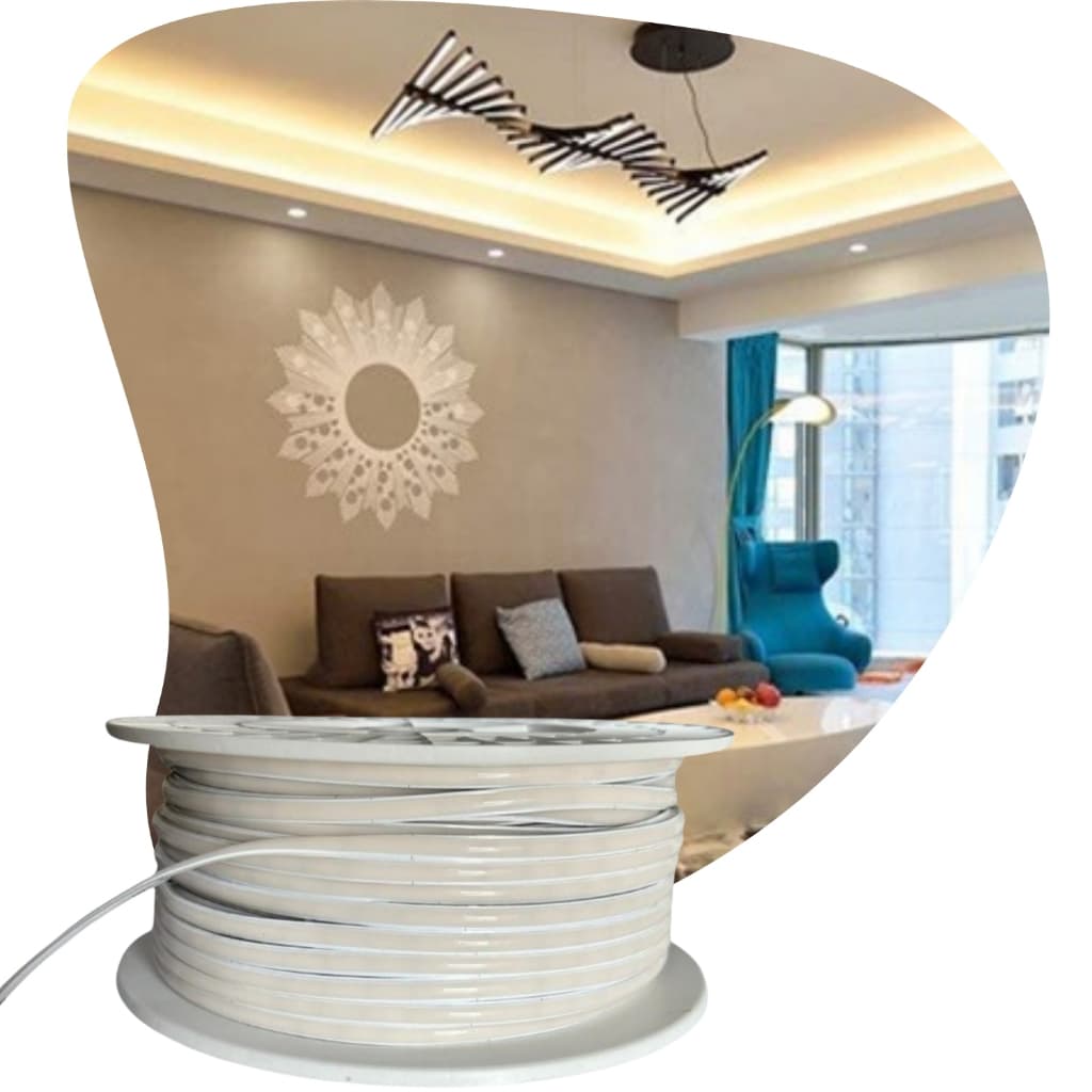 Rolo Fita de LED 50M a 100M Neon COB 320Leds/m 15W 1500Lumens IP44 Ligação Direto na Rede 110v/220v