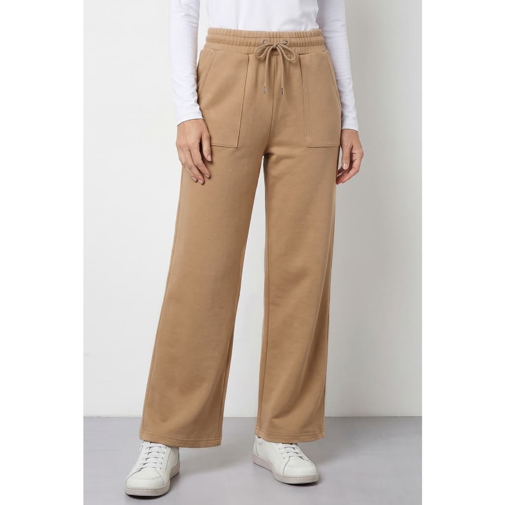 Calça moletom feminina reta com bolsos 61373