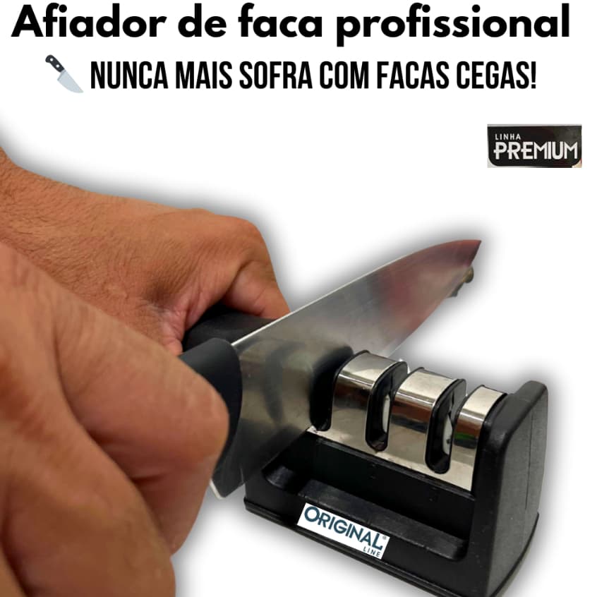 Afiador Amolador Faca Tesoura Profissional Inox Com Afiação Aço Inoxidável