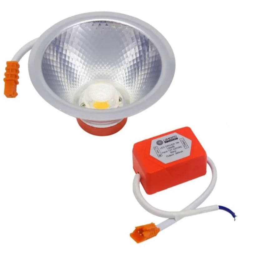 Lâmpada LED AR70 7W Bivolt Branca Quente 2700k Luminatti + Driver