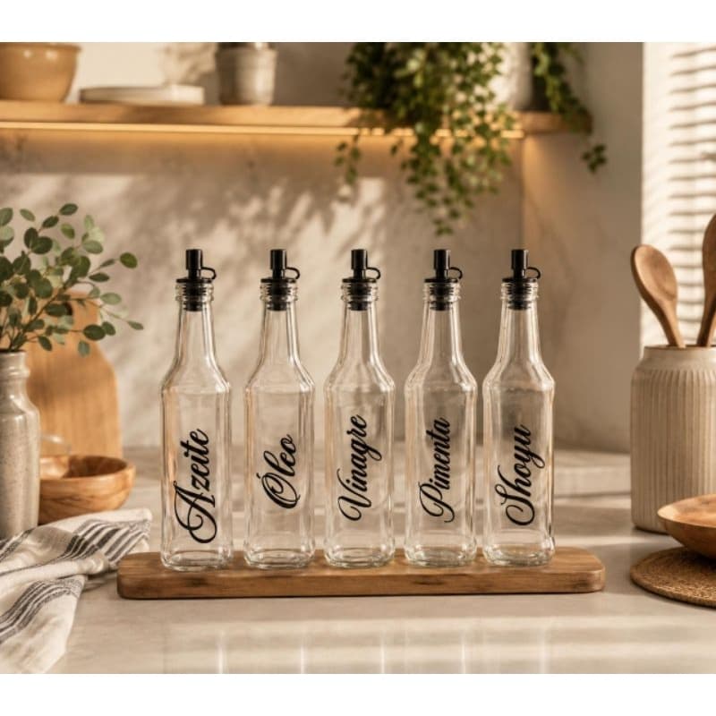 Galheteiro De Vidro 300ml Personalizado Para Decoração Ou Presentear