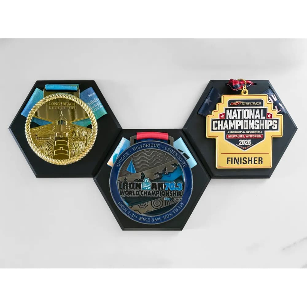 Suporte Hexagonal para Medalhas | Organizador Decorativo de Parede para Conquistas