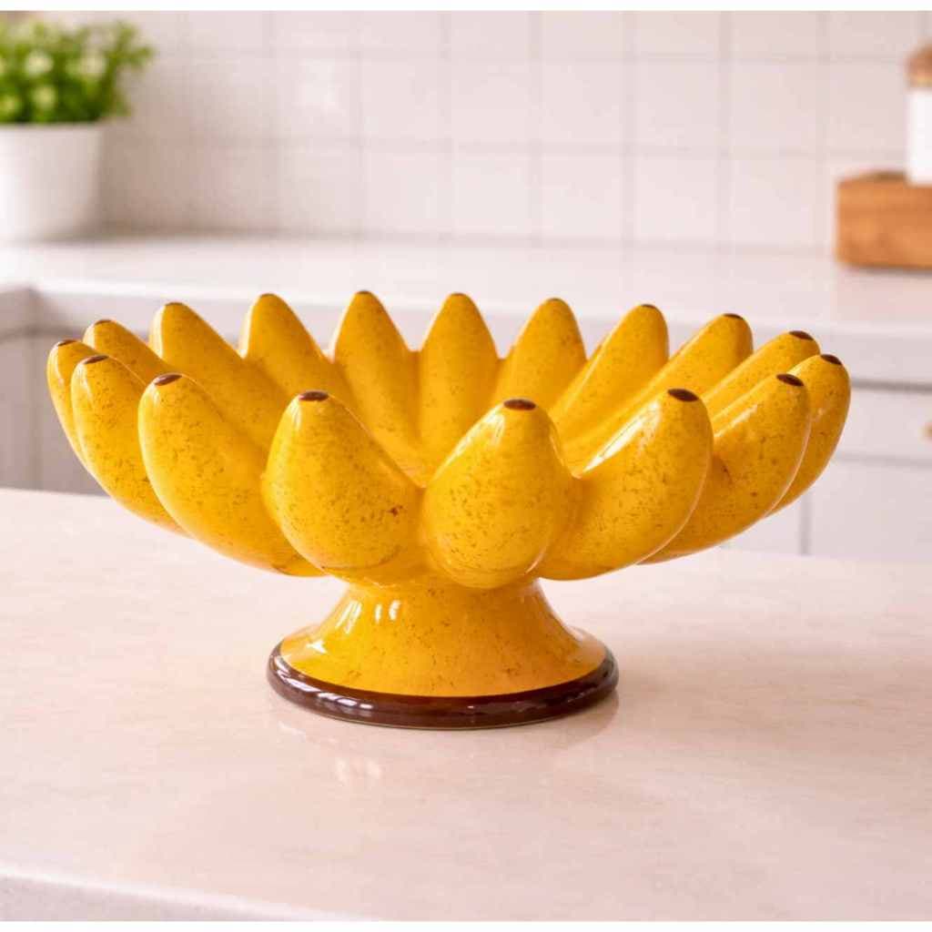 Decoração de Banana em Cerâmica Premium Elegante Sofisticada Clean