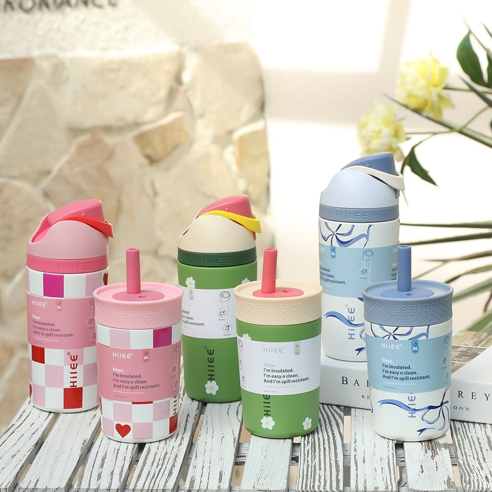 Hilee Garrafa 2 em 1 Free Sip com 2 Tampas, Anti Vazamento, Compatível 710/946/1183ml