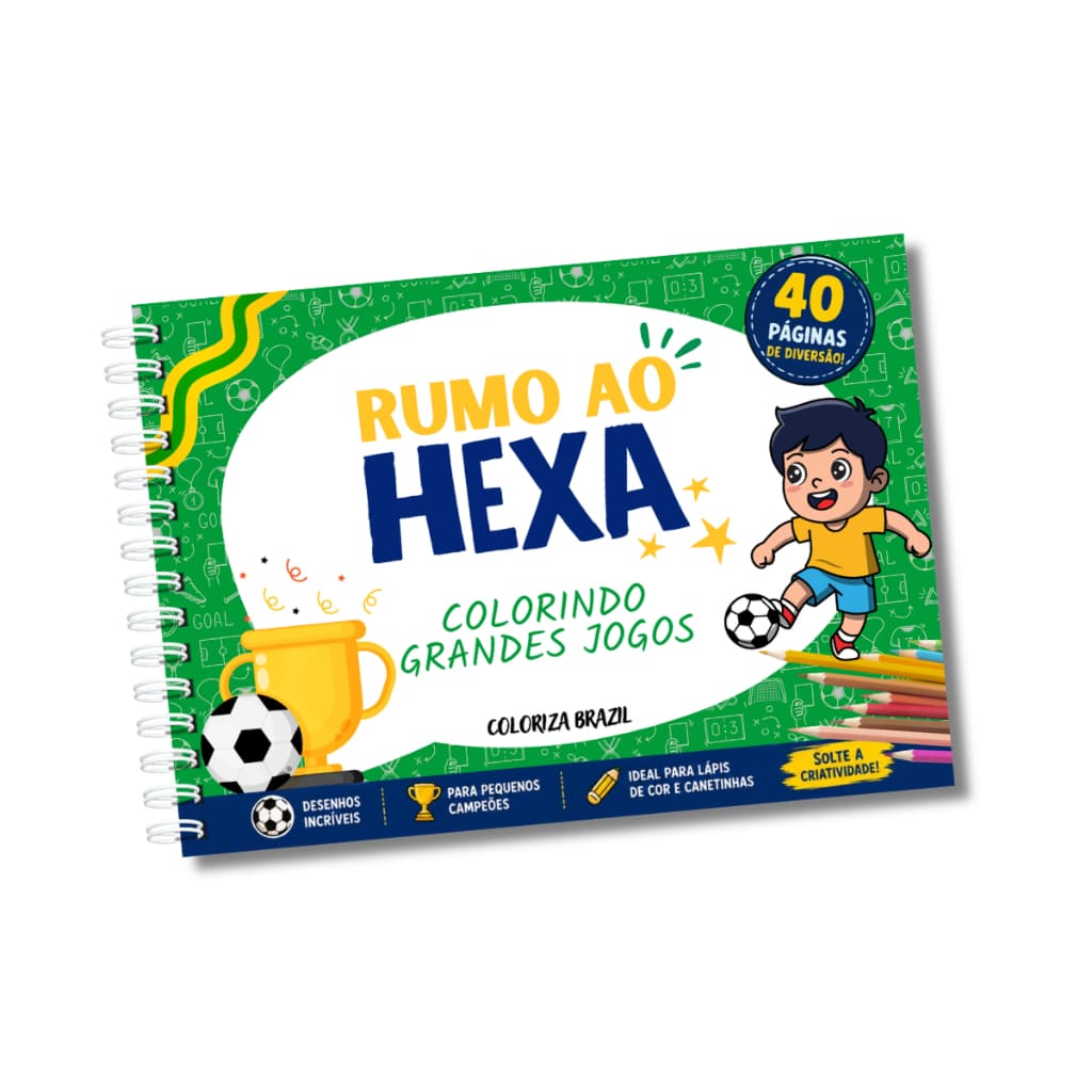 Livro De Colorir Futebol Copa do Mundo Rumo Ao Hexa 2026 Capa Dura