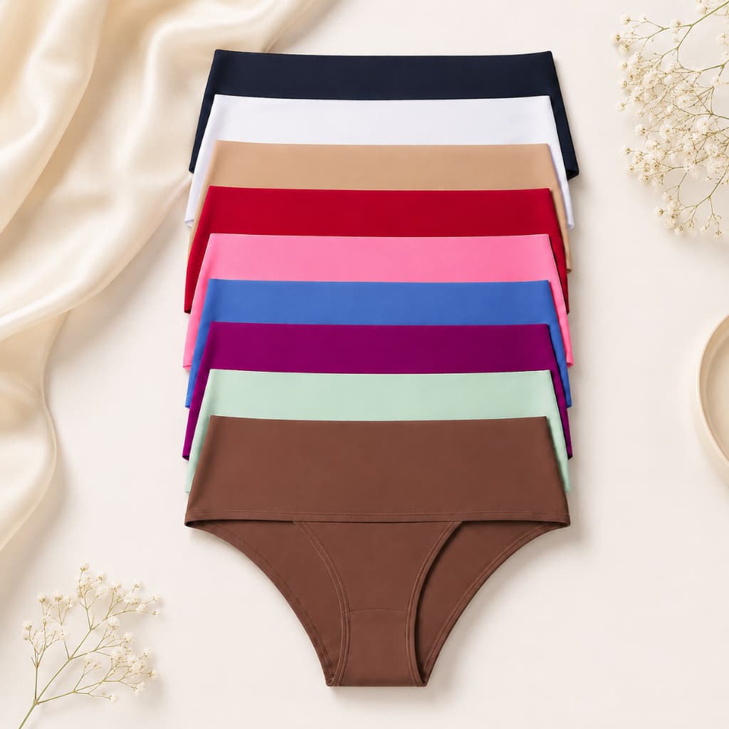 Kit Calcinha Cintura Alta Gestante Pós Parto Hot Pants Cós Duplo Segura Barriga