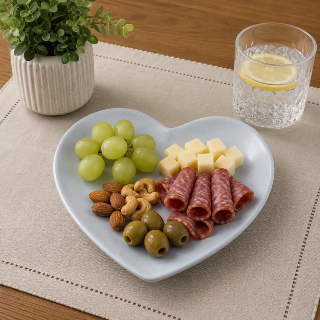 Petisqueira Lovely Coracao Porcelana Cinza 19x18 -L Hermitage