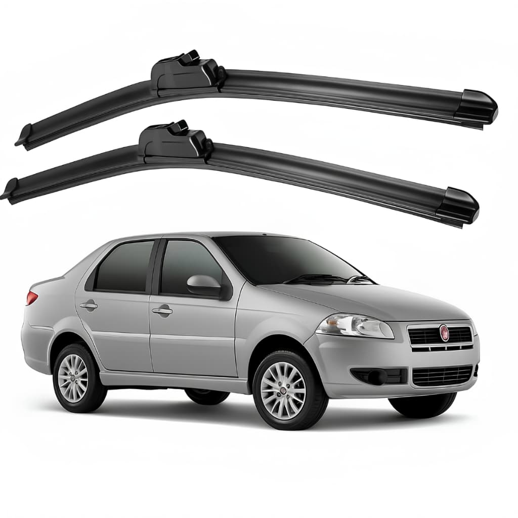 Par Palhetas Limpador Parabrisa Fiat Siena 2001 a 2018 Dianteiro 20”