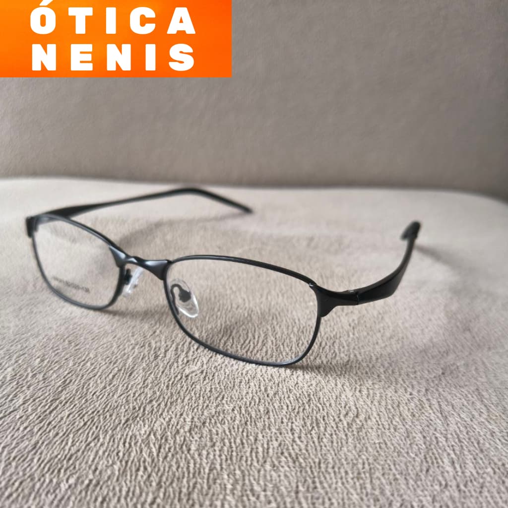 Armação para óculos masculino alumínio masculina esportivo ovalada esportiva plaqueta modelo 59581