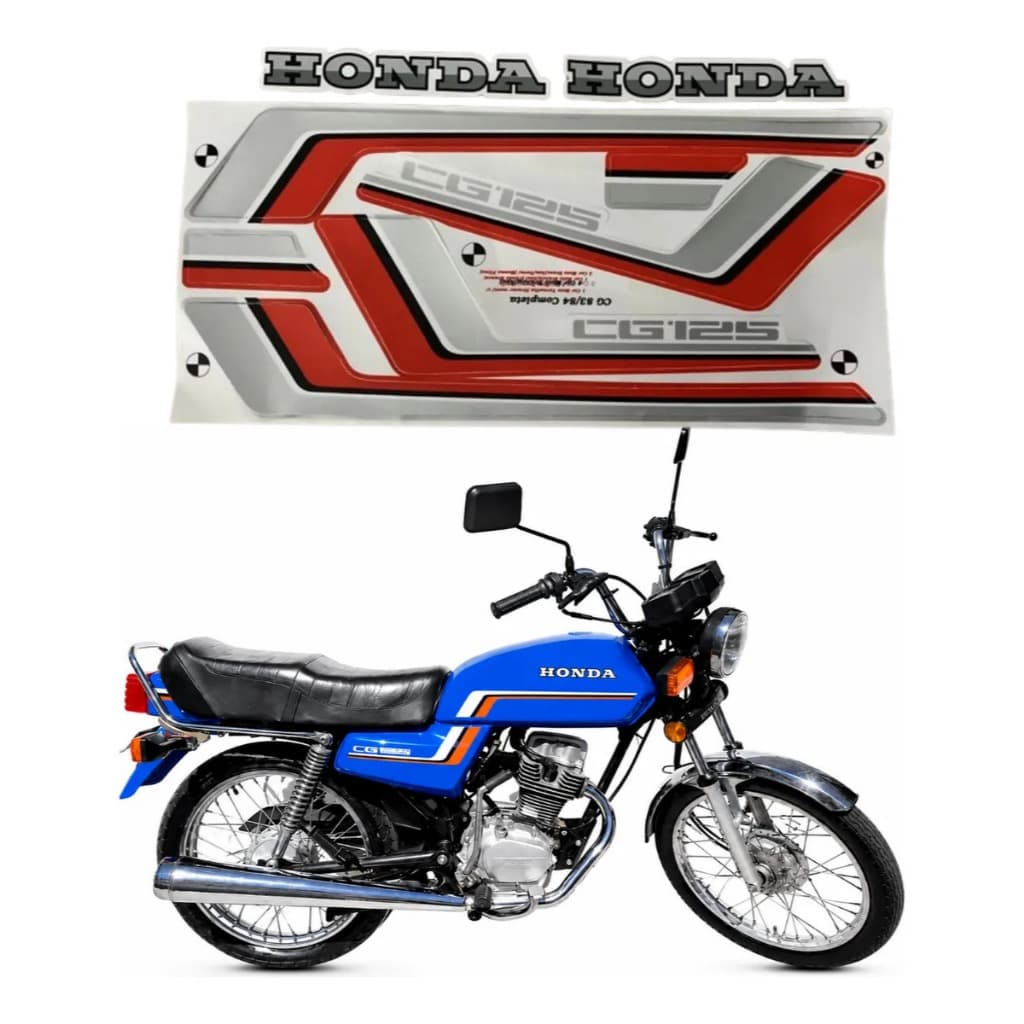 Faixa Cg 125 1983 1984 Moto Azul
