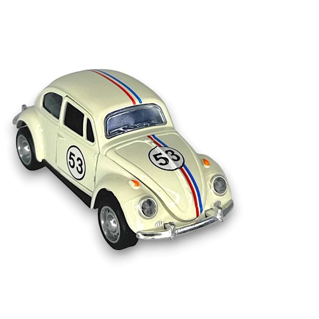 Carrinho Miniatur Fusca Herbie 53 - Metal - Abre Portas e Capô - Fricção