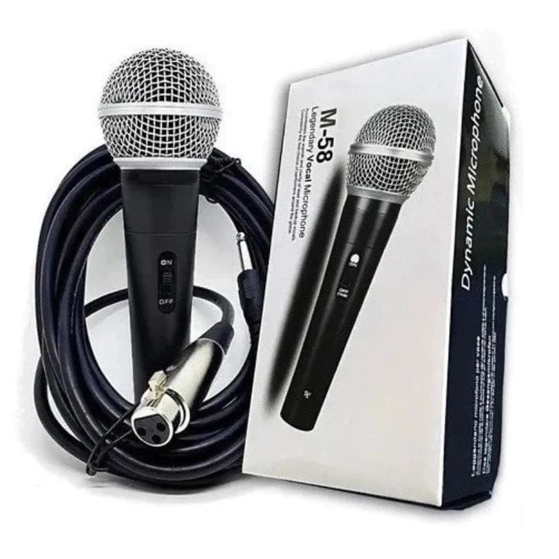 Microfone Profissional Dinâmico Com Fio - SM-58: Alta Qualidade, Durabilidade e Flexibilidade