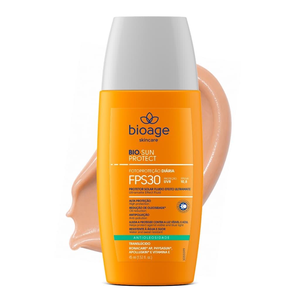 Bioage Protetor Solar Fluido Ultramate FPS30 Translúcido 45ml