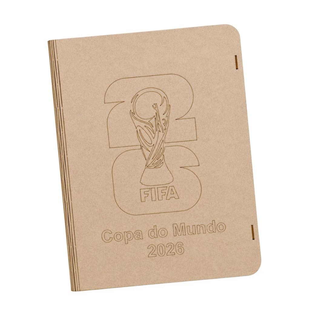 Álbum Copa do Mundo MDF Personalizado Porta Figurinhas Colecionável Presente Criativo Futebol Infantil Adulto Premium