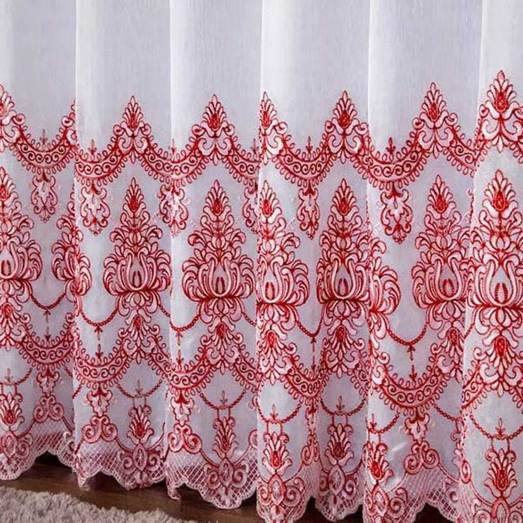 Cortina Elegant Linho Bordada 4,00x2,70 Com Forro Microfibra Tecido Premium- Ilhós Cromado