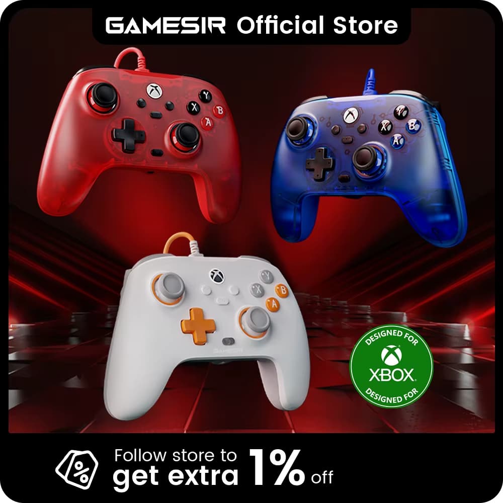 Controle Gamesir T7 Com Fio Para Pc Xbox One Series S X Efeito Hall Stick Anti Drift