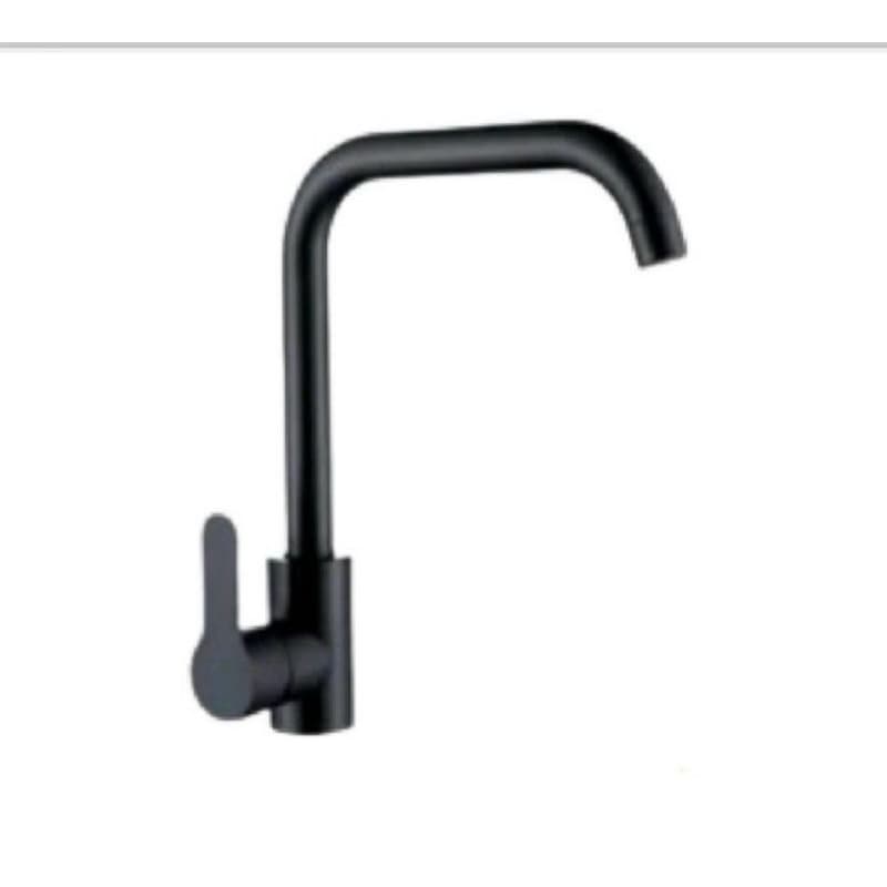 Torneira de Cozinha Parede Fitt Preta 1168 F61 - Design Moderno, Bica Móvel e Vedação Cerâmica