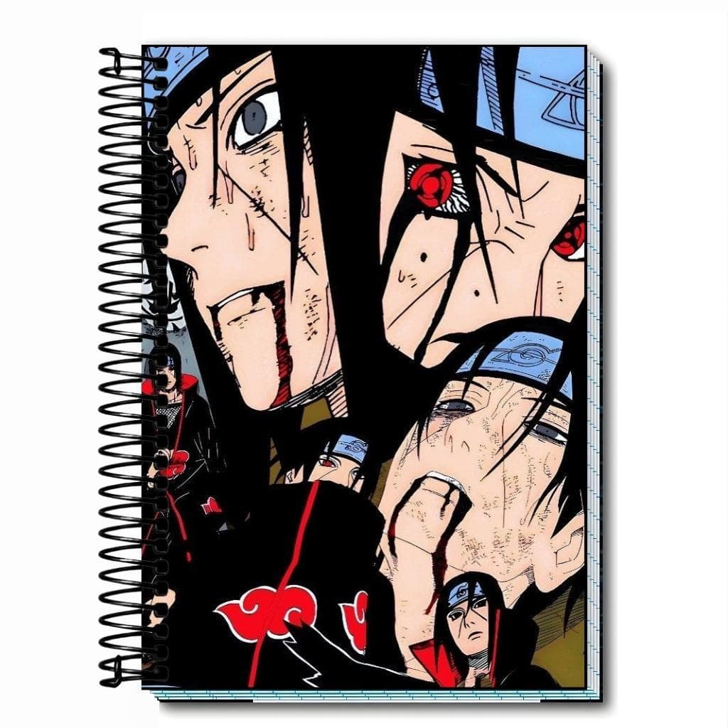 Caderno Personalizado itachi arte unica | Capa Exclusiva | 1 a 20 Matérias | Escolar, Espiral, Capa Dura, Envio 24h