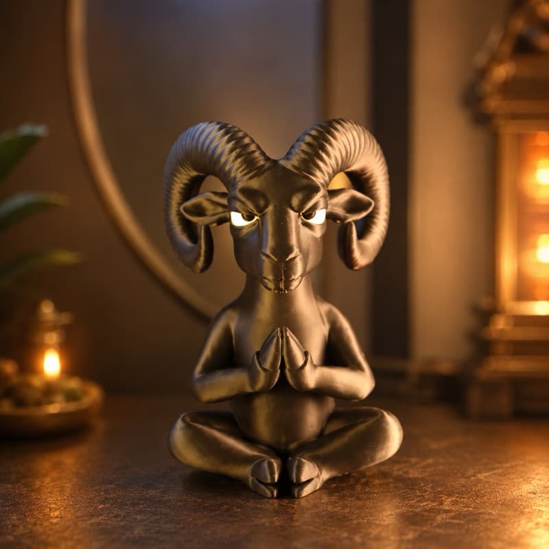 Carneiro Rabugento Zen 3D | Escultura Decorativa Moderna Sala Quarto Escritório