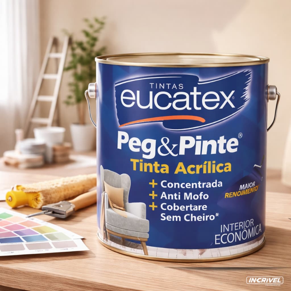 Tinta Látex Acrílico Peg & Pinte Anti Mofo 3,6l Parede Concreto Apartamento Gesso Drywall