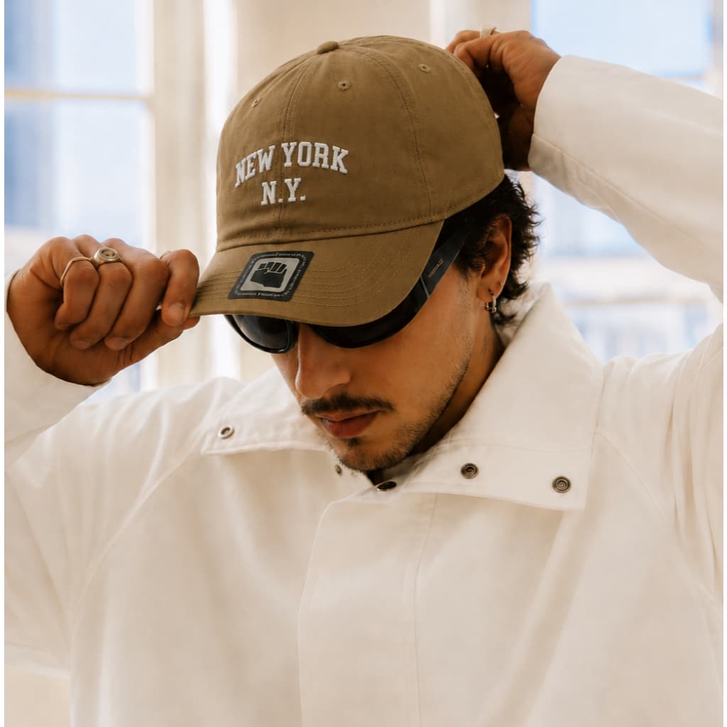 Boné New York Bordado Retro Dad Hat Original Black Brazil NY Boné Baseball Feminino e Masculino Ajustável Aba Curva